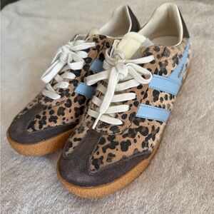 Gola Animal Print Sneakers with Light Blue Accents